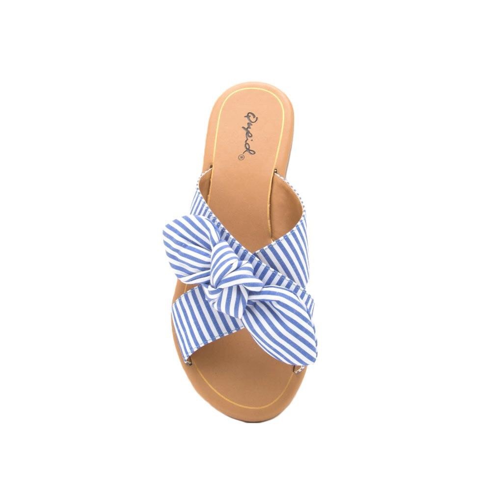 *BRAND NEW* Blue & White Stripe Bow Sandals